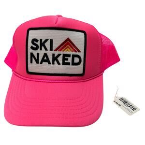 BNWT Aviator Nation Ski Naked Trucker Hat Neon Pink